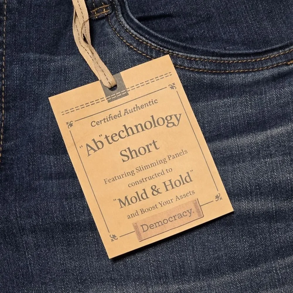 Democracy Destructed Denim Rolled Cuff Shorts Size 16 Blue Booty Lift Mold Hold